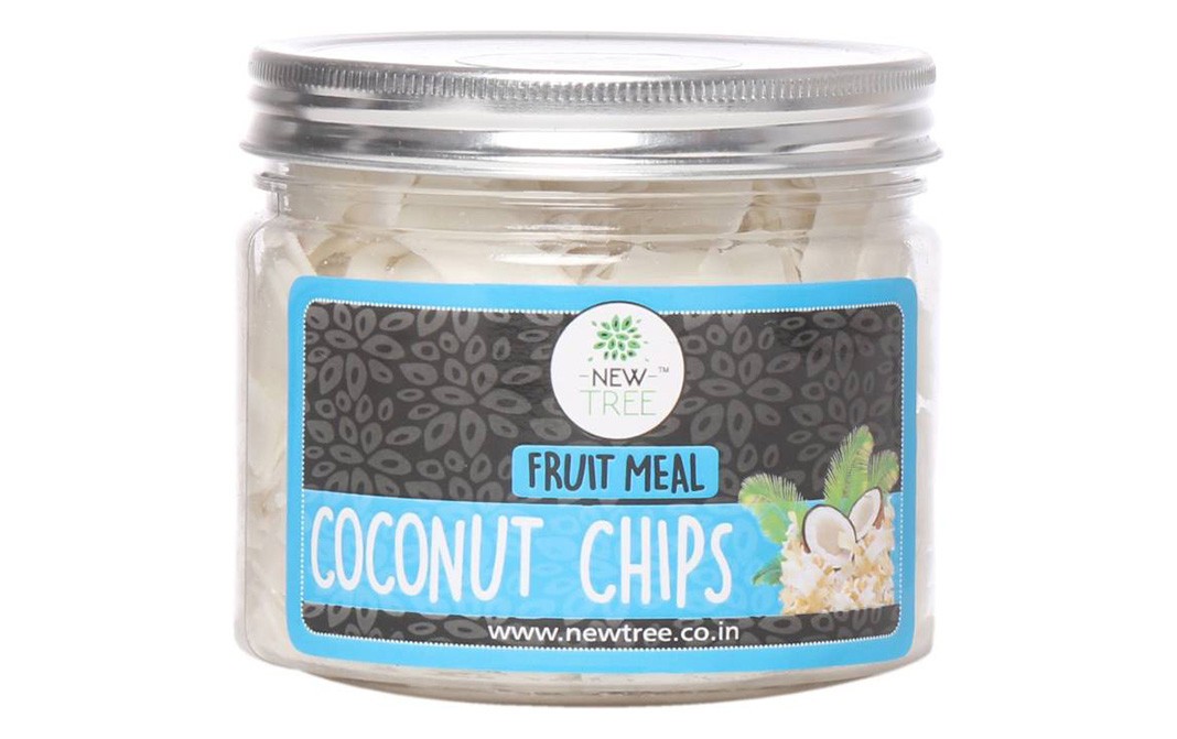 New Tree Fruit Meal Coconut Chips   Glass Jar  150 grams